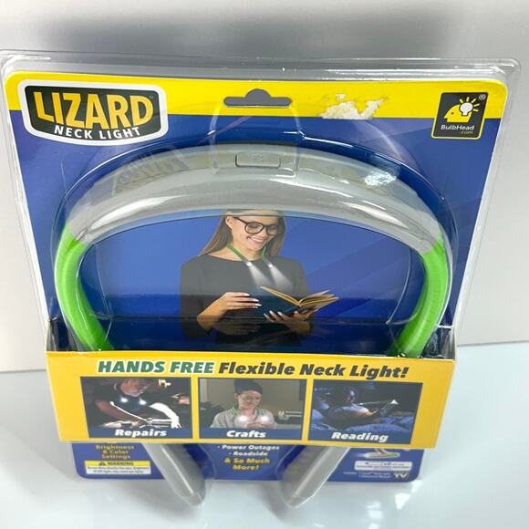 Lizard Neck Book Reading Light As Seen on TV Hands Free Portable Green Gray NEW - Picture 2 of 11